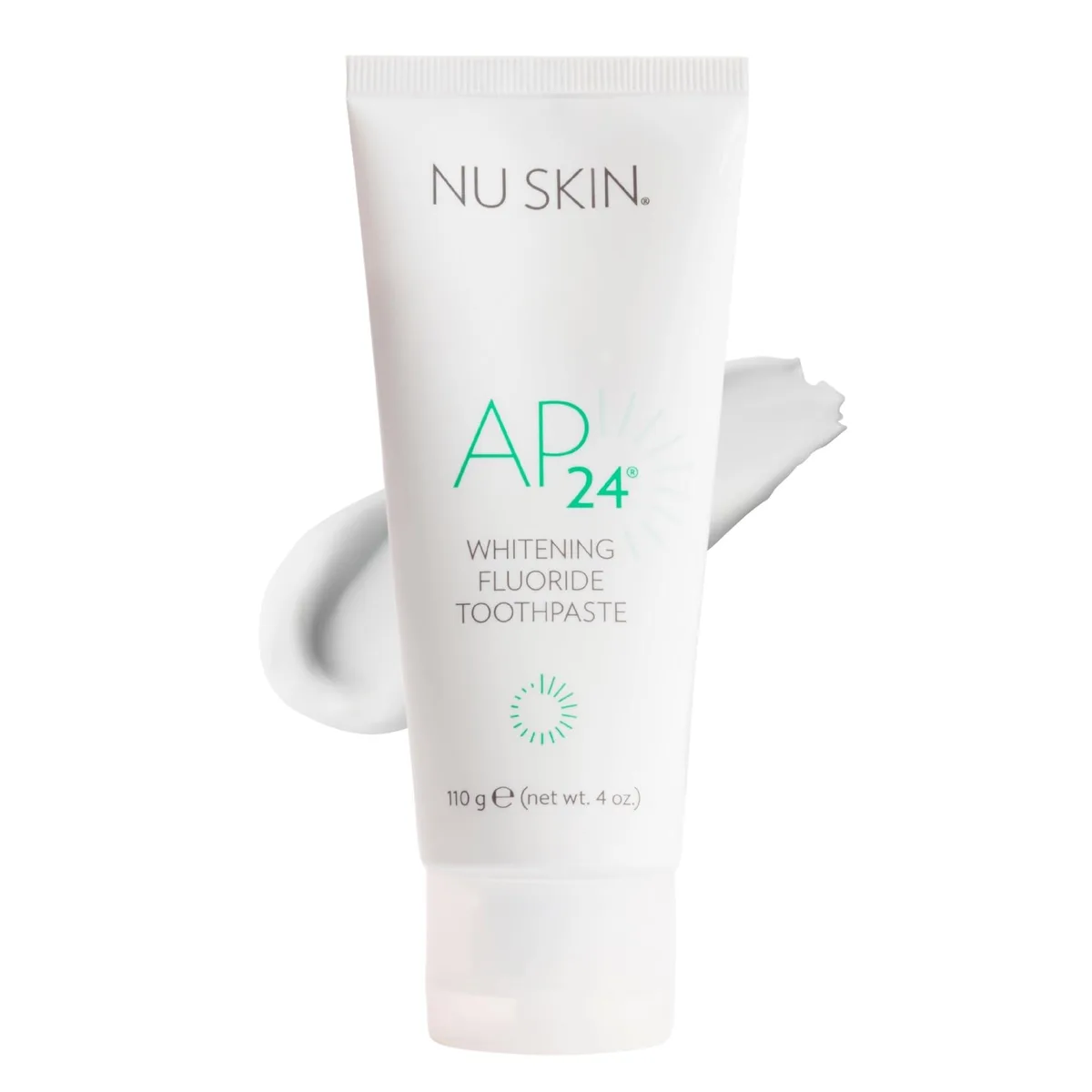 White squeeze tube with flip cap, vanilla mint toothpaste, 4.2 oz