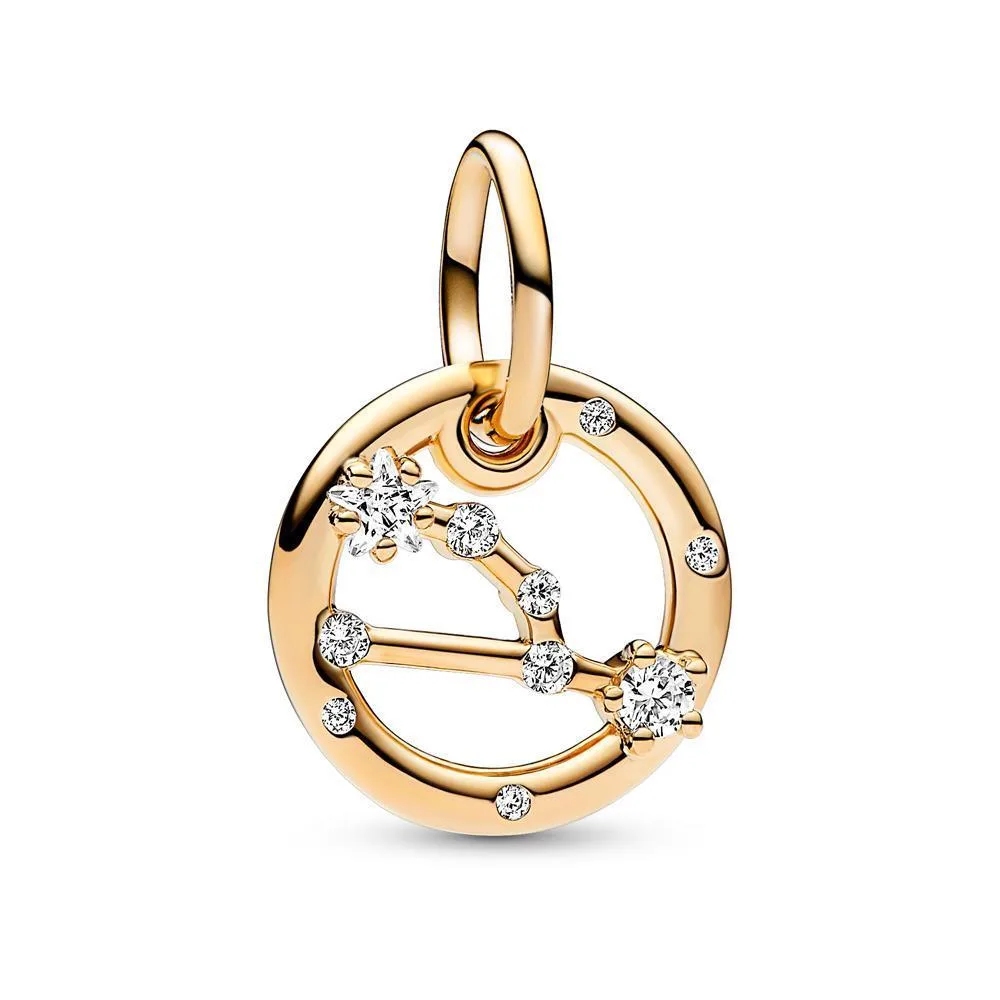 PANDORA PANDORA Taurus Zodiac Dangle Charm 14k Gold-Plated Silver — product photo