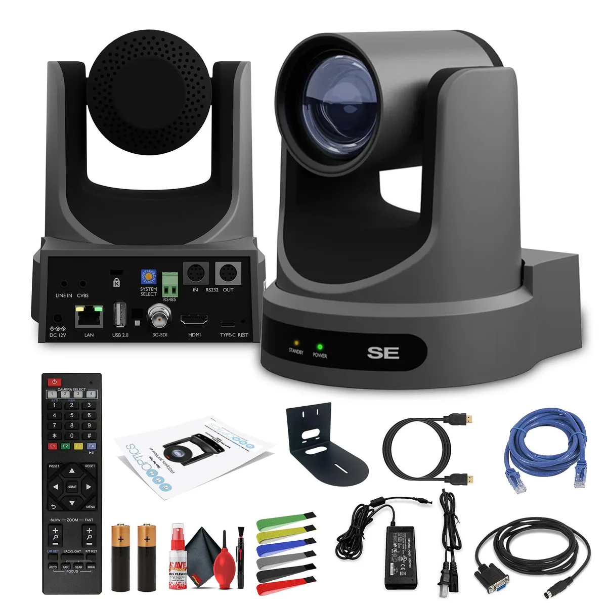PTZOptics PTZOptics Move SE 20x PTZ network camera (Gray) with wall mount — product photo
