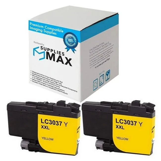 SuppliesMax SuppliesMax LC-3037Y 2-pack yellow ink cartridge 1500 pages — product photo