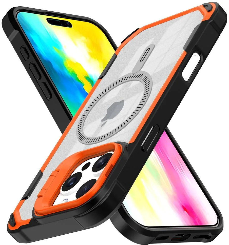 Nakedcellphone Nakedcellphone CamStand Hybrid Case iPhone 16 Pro Max MagSafe Neon Orange — product photo
