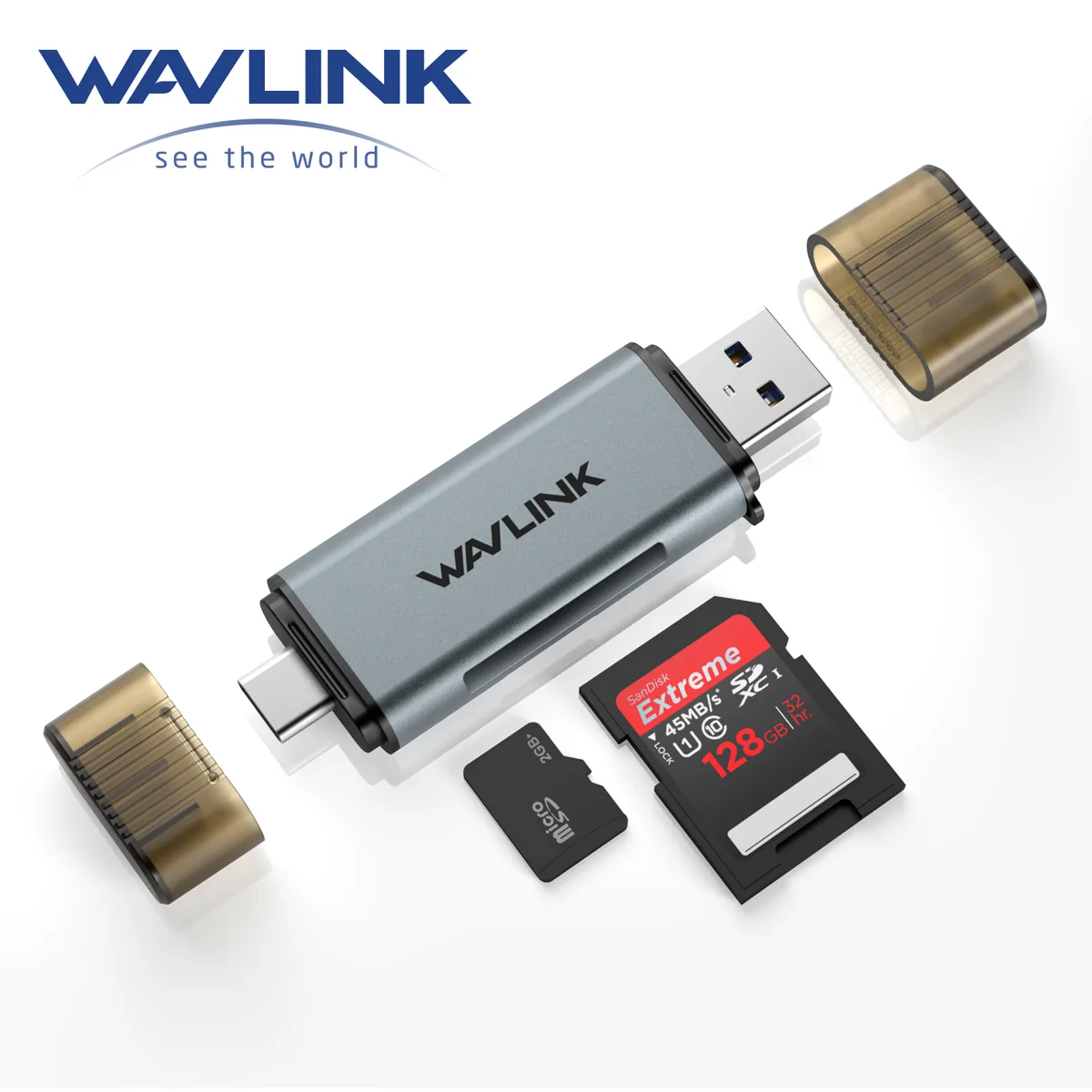 Wavlink Wavlink WL-CR3002 USB 3.0 USB-C card reader Space Gray — product photo