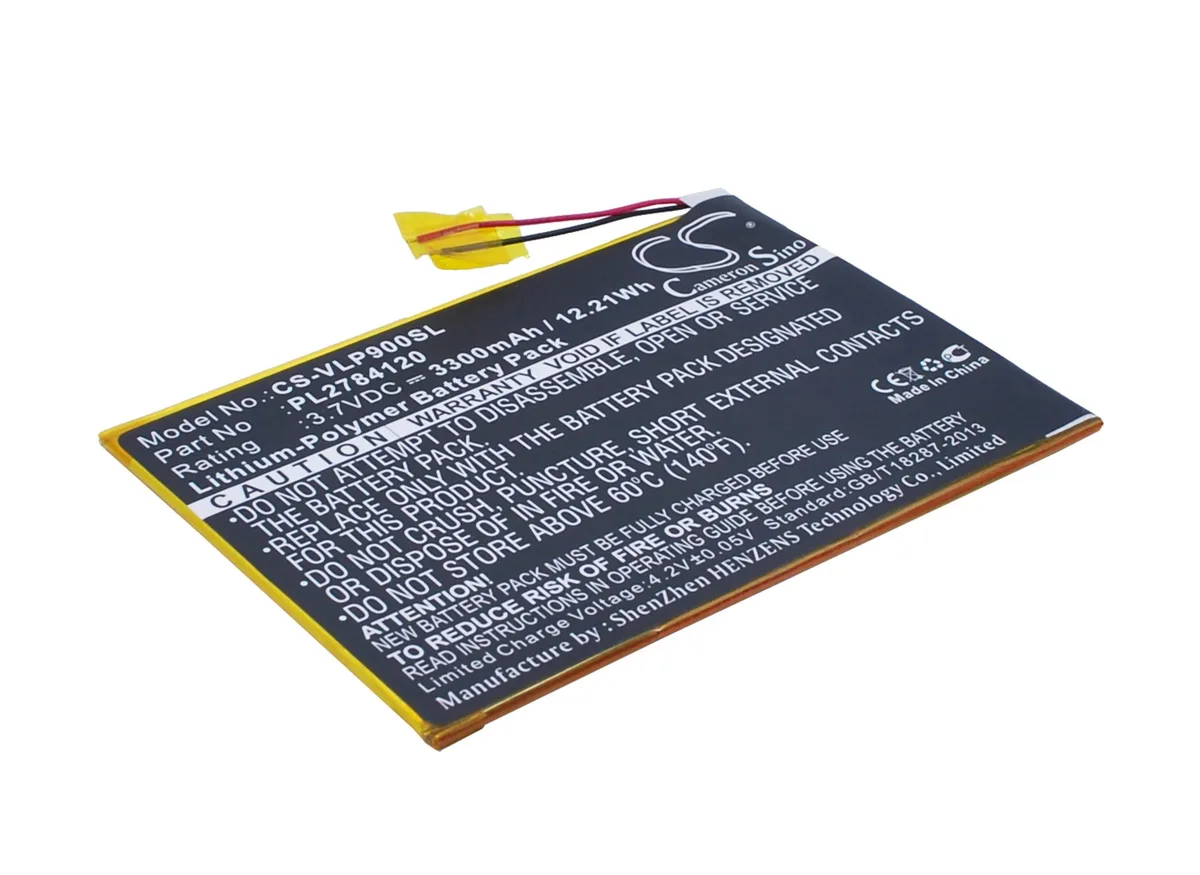 Rectangular black replacement battery for ME-9Q Prestige Elite 9Q 9 tablet