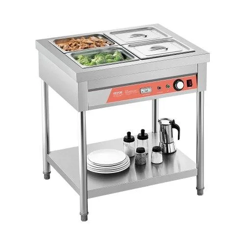 VEVOR VEVOR 4-Pan Commercial Food Warmer 1500W with Undershelf — product photo