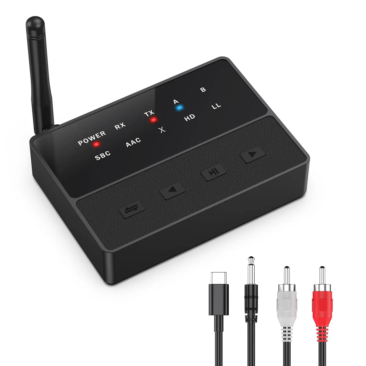 LOFICOPER Bluetooth 5.3 Transmitter Receiver aptX Low Latency Dual Connection AUX RCA — product photo