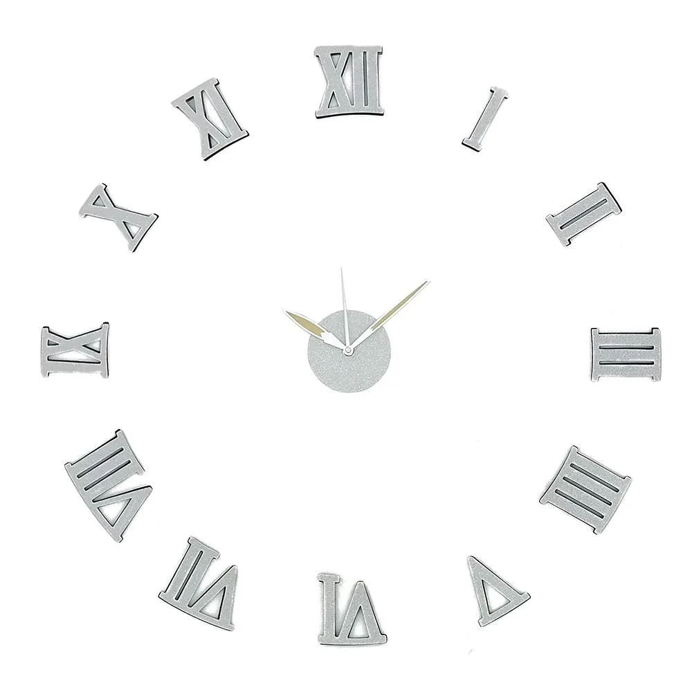 Vandue Corporation Vandue Corporation DIY 3D Wall Clock Silver Sparkle Roman Numeral — product photo