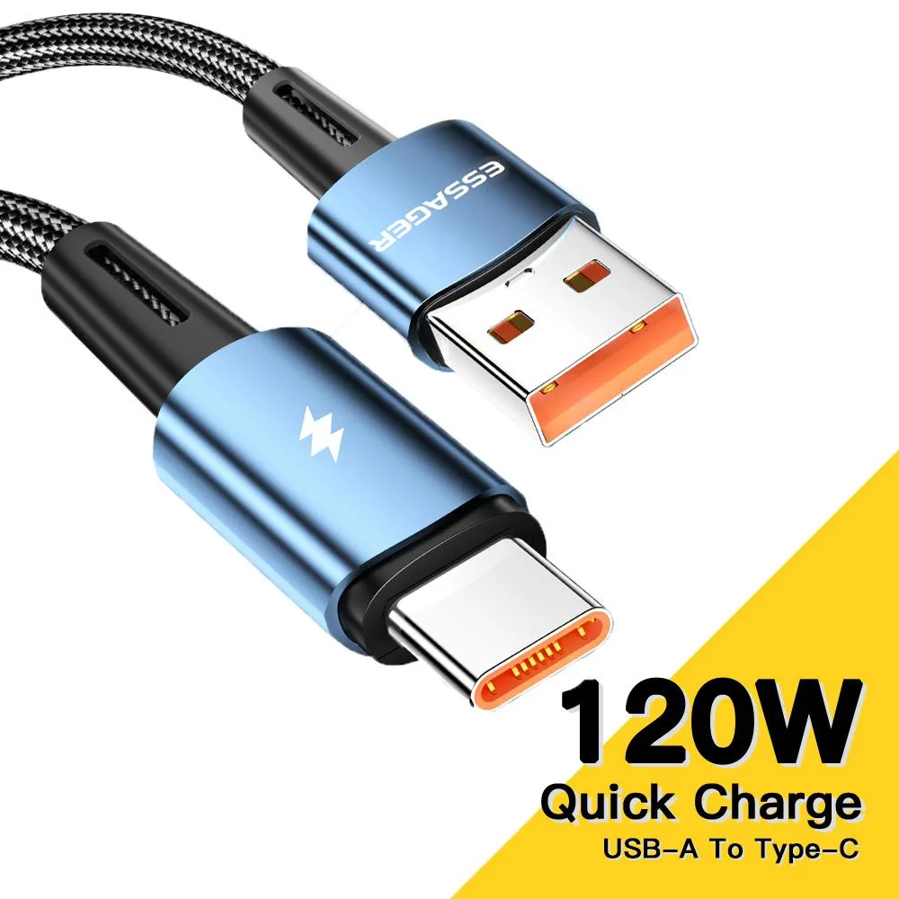 LUOM LUOM Essager CGA120W 120W 6A USB-A to USB-C Cable 3.3ft Blue — product photo