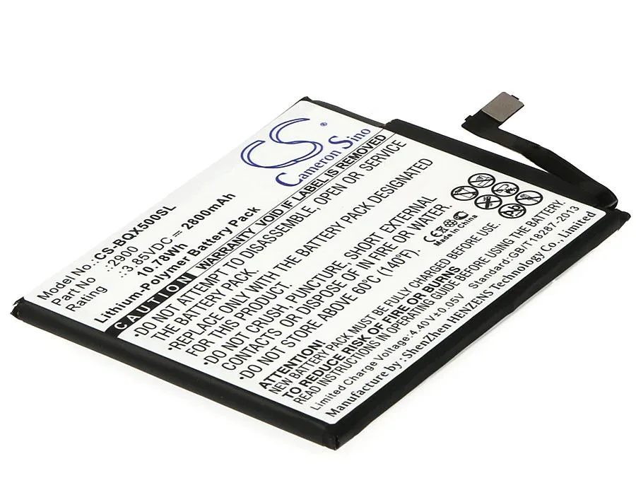 Rectangular silver phone battery with gold contacts and Cameron Sino branding