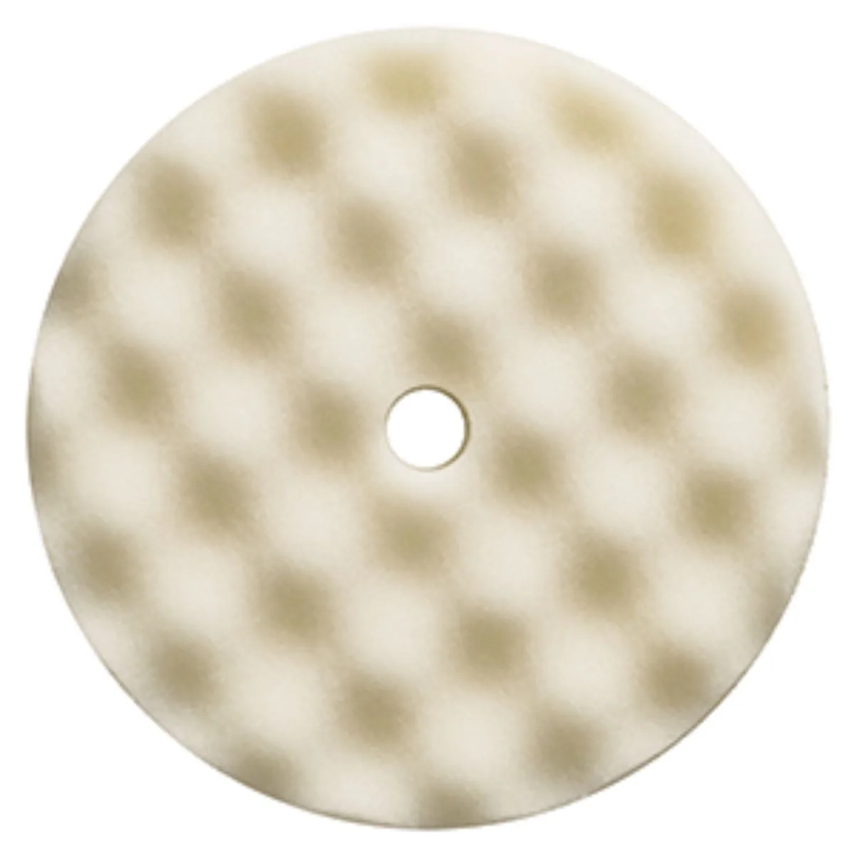 Ivory foam compounding pad, 7 inch diameter, hook and loop backing