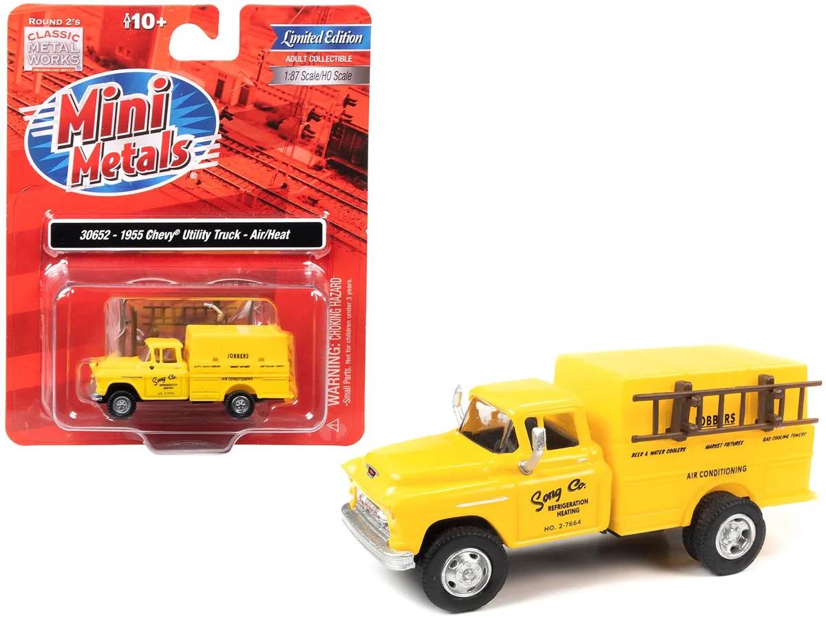 Classic Metal Works Classic Metal Works 1955 Chevrolet Utility Truck Yellow "Song Co." HO Scale — product photo