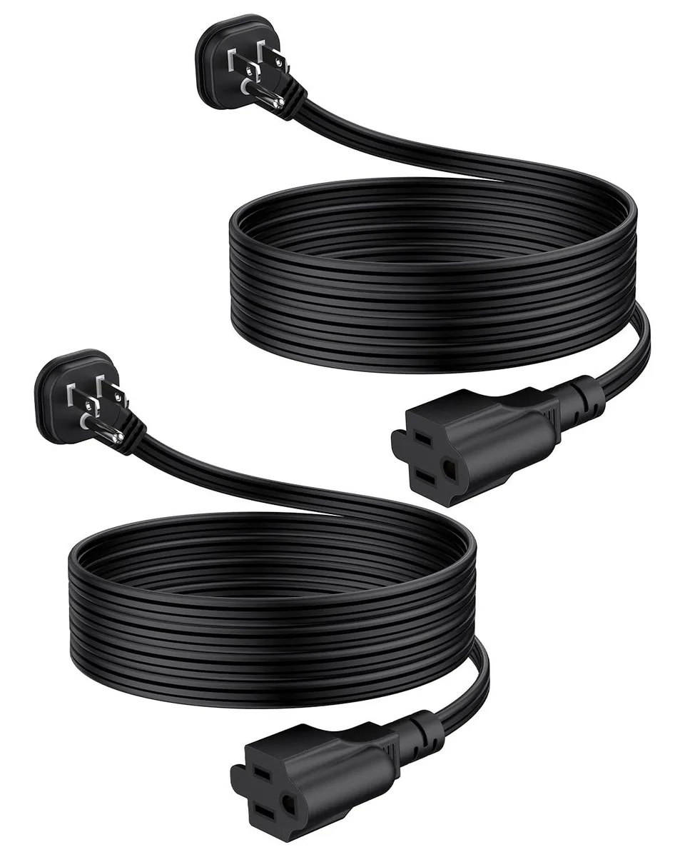  LitStar 6Ft Flat Plug Power Extension Cord 90° 13A 1625W 2 Pack — product photo
