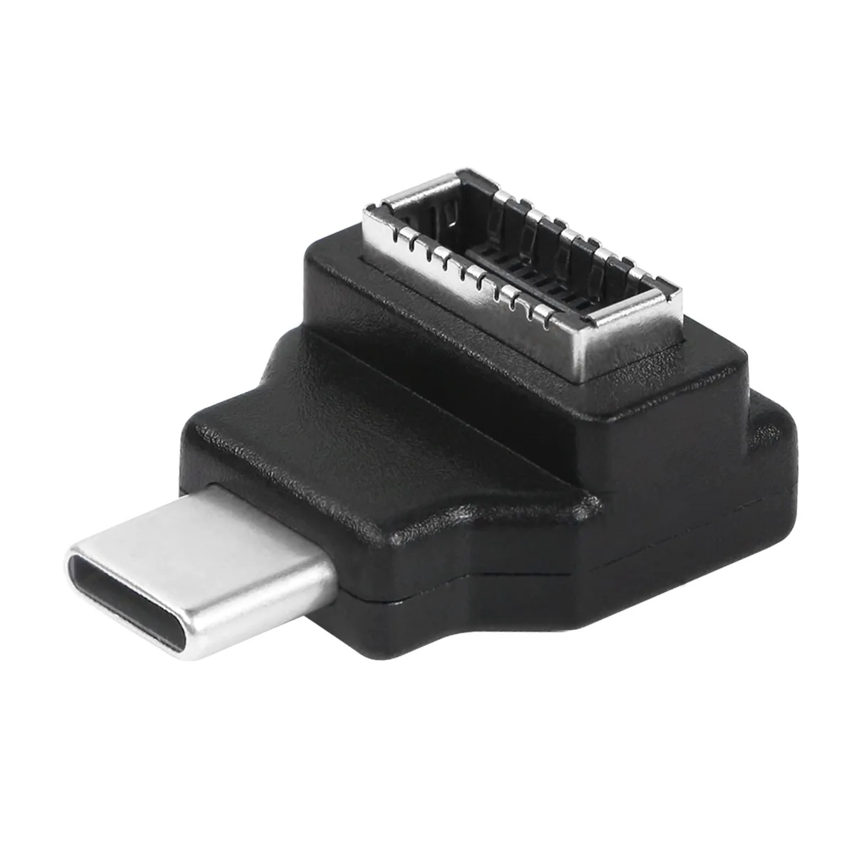 BUCIER BUCIER USB 3.1 Type E to Type C Right Angle Adapter 5Gbps Black — product photo