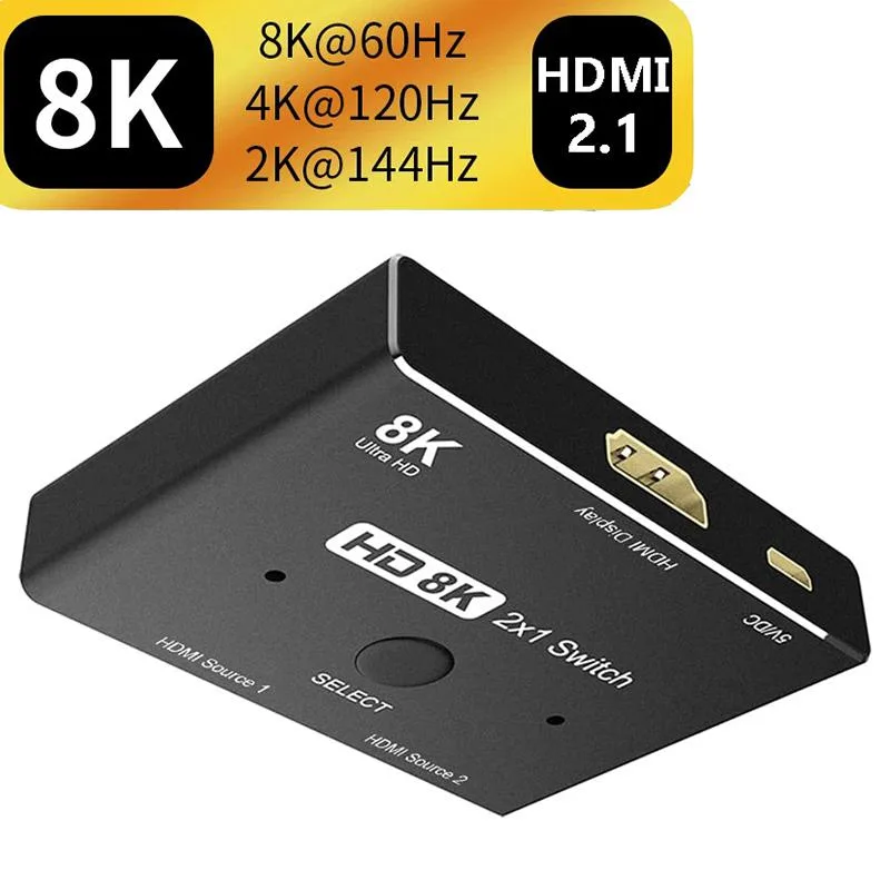 LUOM LUOM TJ-A002 HDMI 2.1 Switch 2×1 8K 60Hz 4K 120Hz Black — product photo