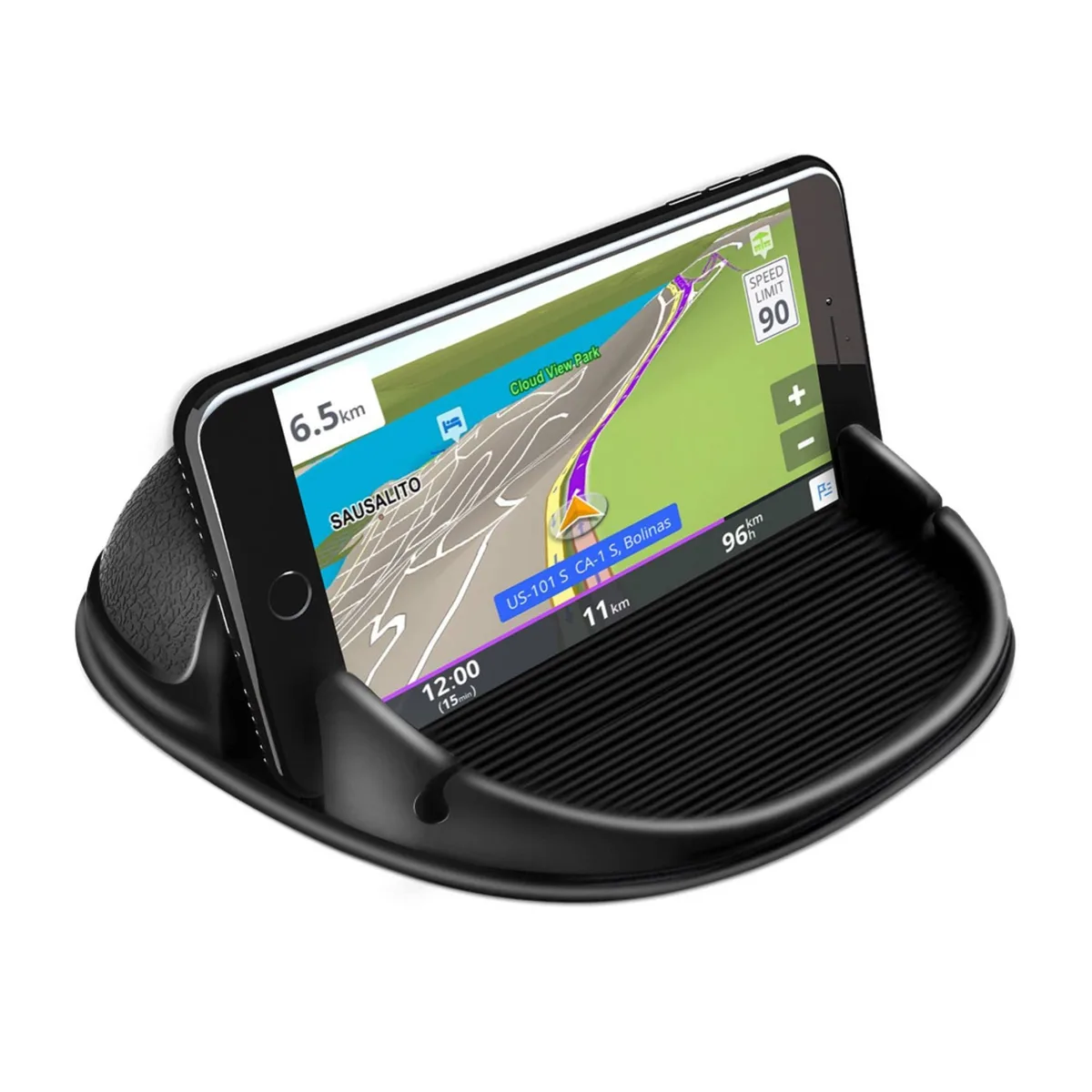 Loncaster CPH01 Dashboard Phone Mount Silicone Black — product photo