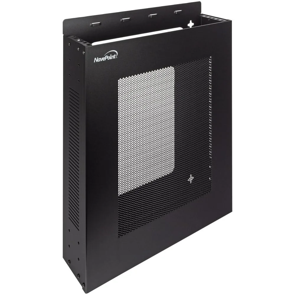 NavePoint NavePoint 2U Vertical Wall Mount Server Rack Black 19-inch 60lb capacity — product photo