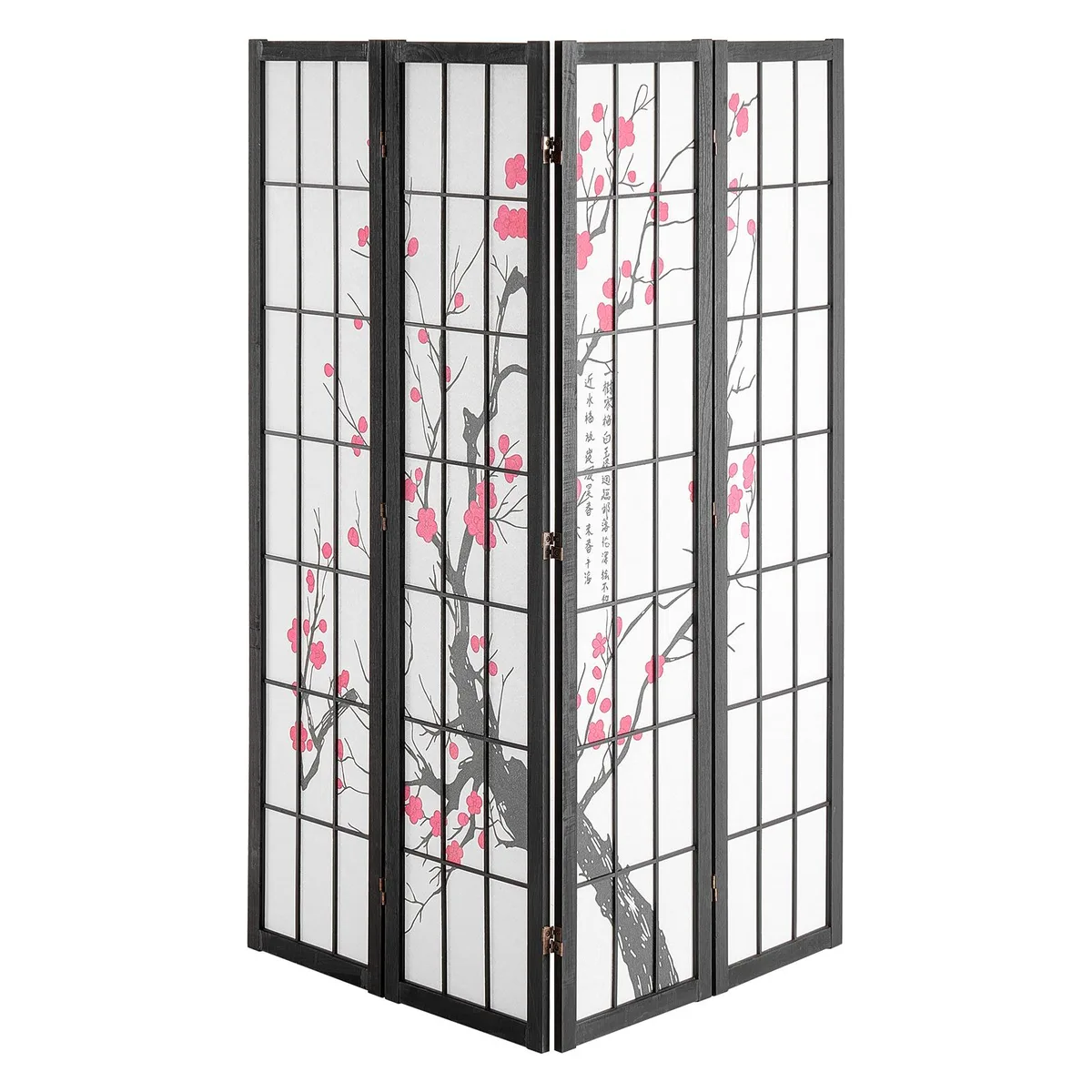 VEVOR VEVOR 4 Panel Japanese Room Divider 64in Cherry Blossom Black — product photo