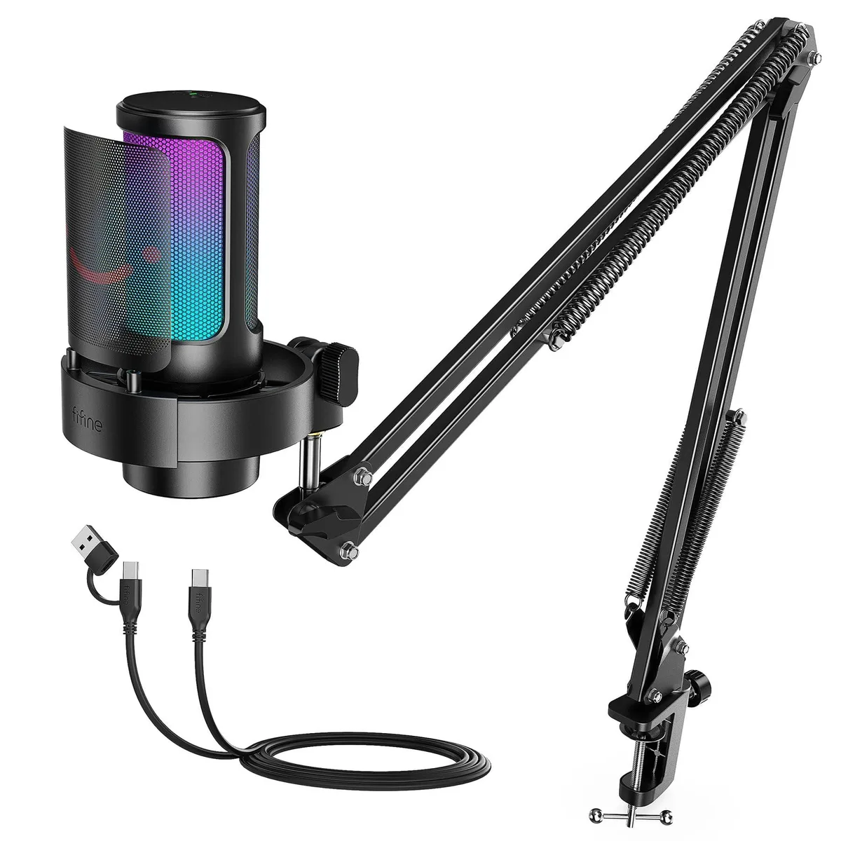  FIFINE AmpliGame A8T USB Microphone Kit with Boom Arm — product photo