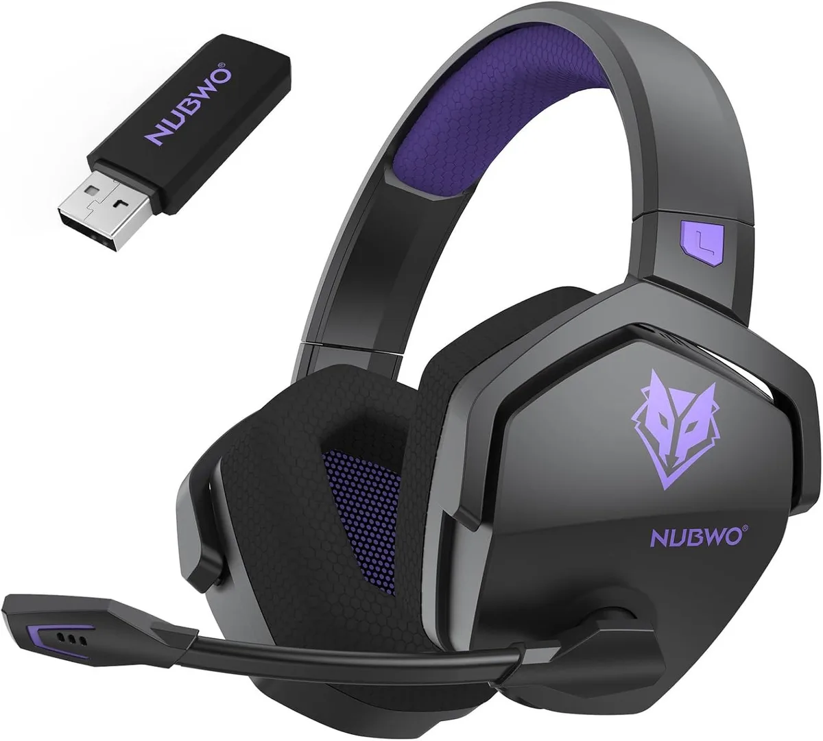 BFKK BFKK G06 Dual Wireless Gaming Headset Black Purple — product photo