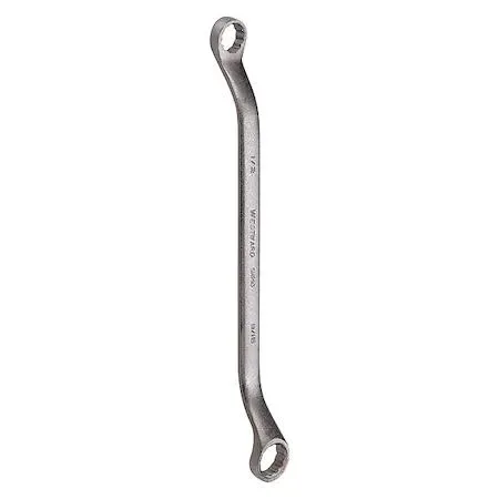 Westward 5MP93 box-end wrench 1/2 by 9/16 inch satin finish offset heads