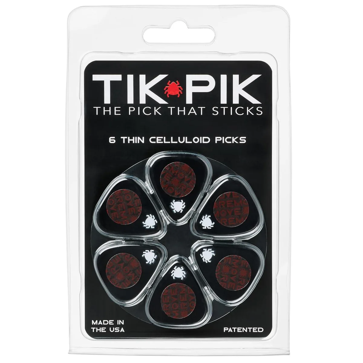 LORDWORLD LORDWORLD Tik Pik Nano-Suction Guitar Picks 6-Pack Thin .46mm — product photo