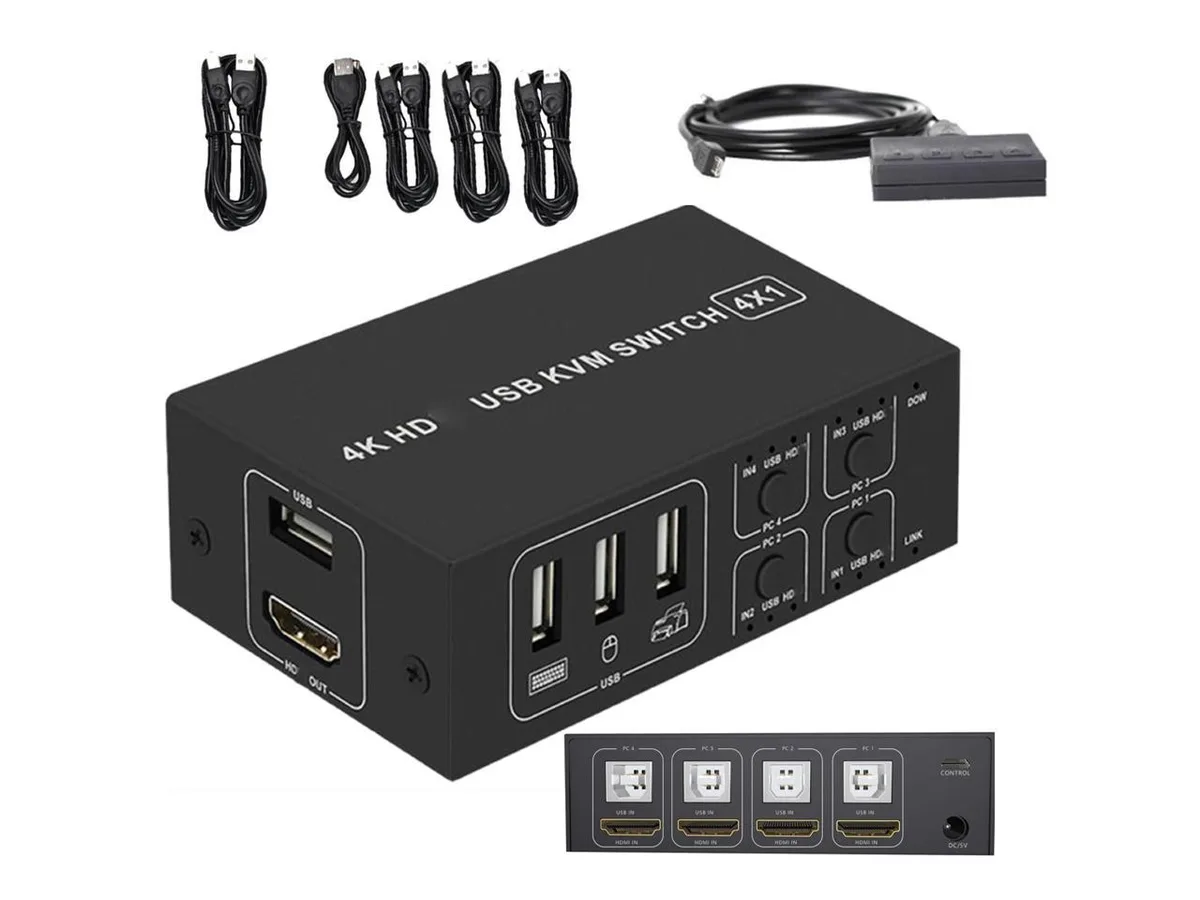 Corn Electronics Corn Electronics 4-Port HDMI KVM Switch 3840x2160@60Hz — product photo