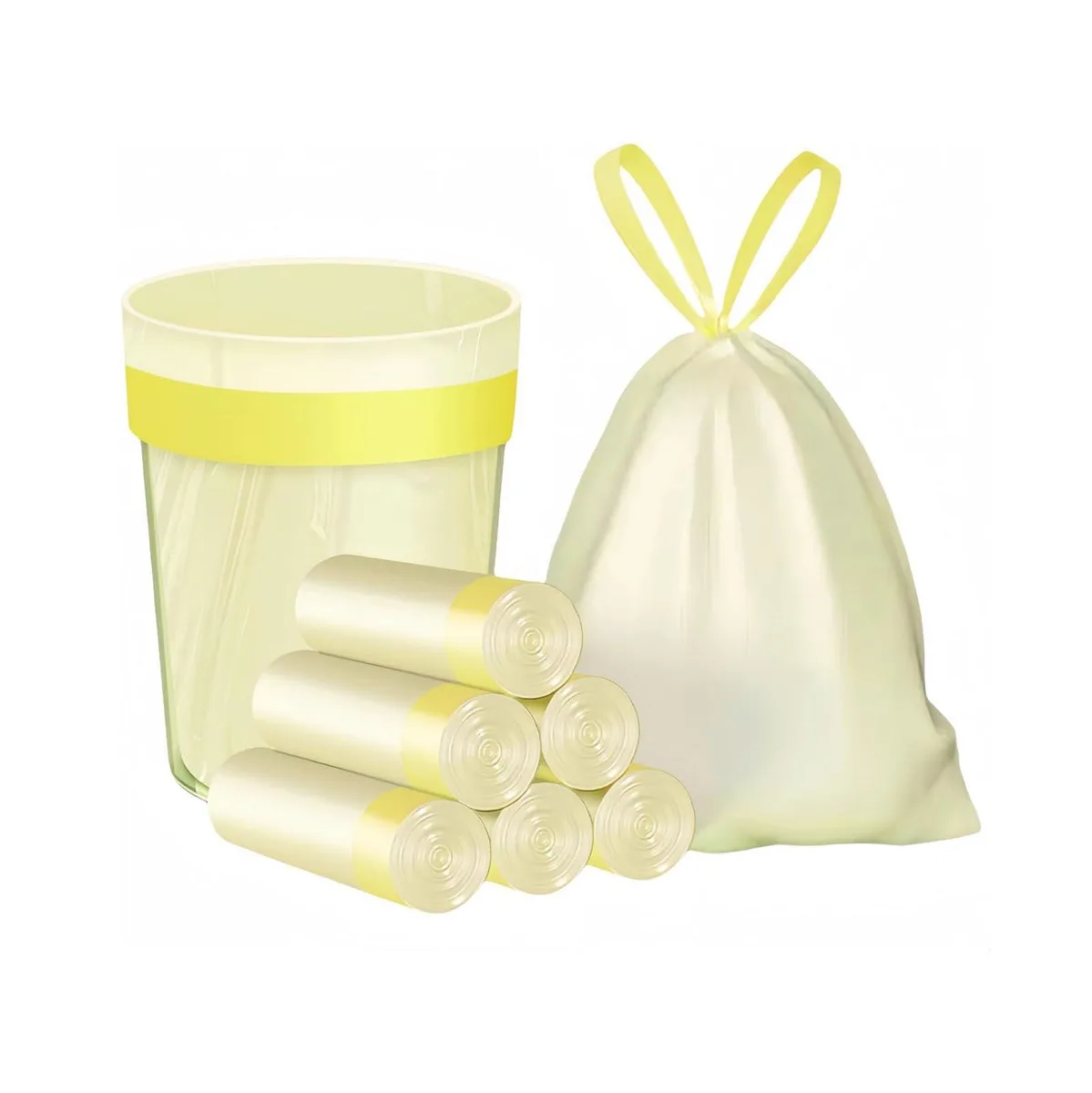  DPWZTIA Standard Trash Bags Ivory 4 gallon 54 count — product photo