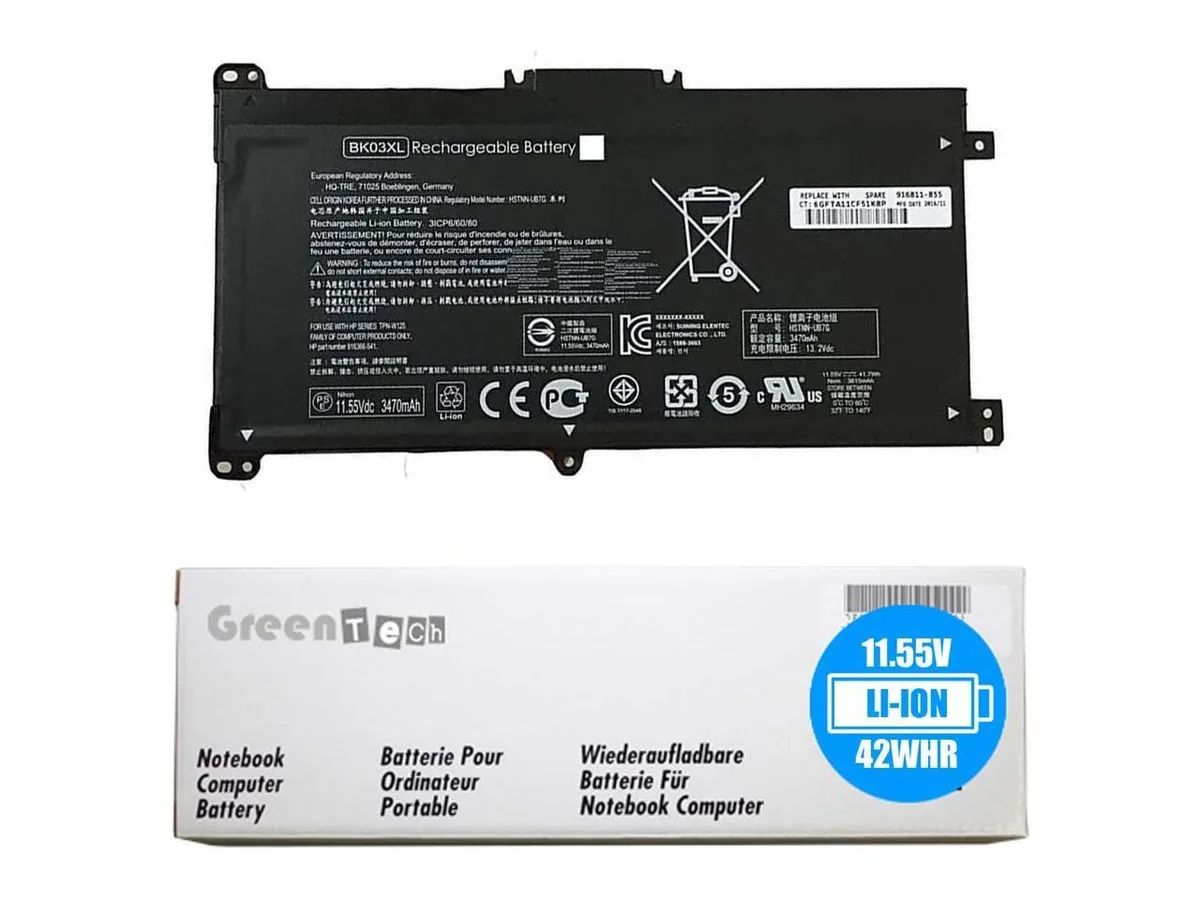 NShi NShi BK03XL laptop battery 11.55V 42Whr 3-cell HP Pavilion 14-BA X360 14-BA — product photo