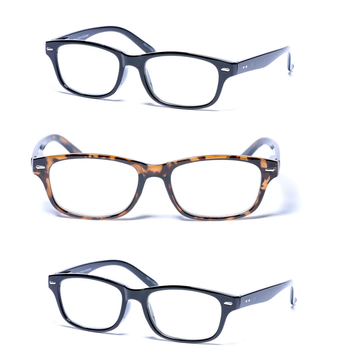 Mass Vision Mass Vision The Intellect 3 Pair Reading Glasses +2.00 Black/Tortoise — product photo