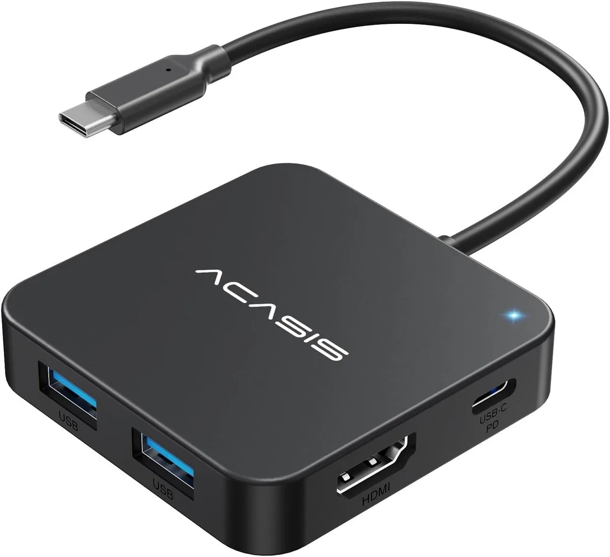 MCHOSE MCHOSE USB Display Adapter 10Gbps 6-in-1 4K 60Hz HDMI 100W PD USB 3.2 Black — product photo