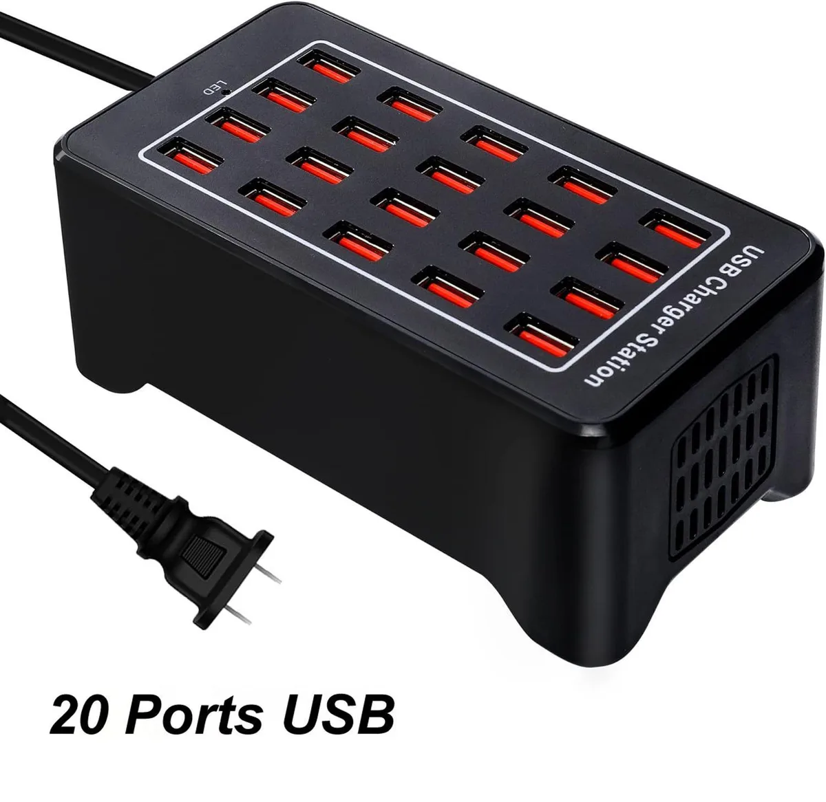 WRIARICH WRIARICH 20 Port USB Charger 100W Black — product photo
