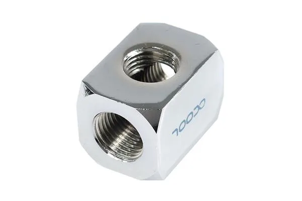 Alphacool Alphacool G1/4 Round TEE Connection Terminal Chrome 17029 — product photo