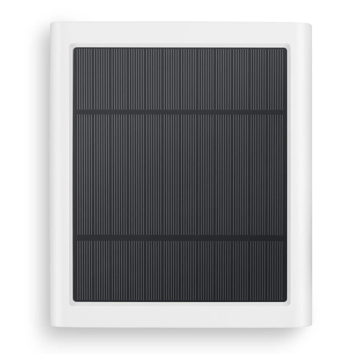 White rectangular solar panel with 360-degree mount and 10ft cable