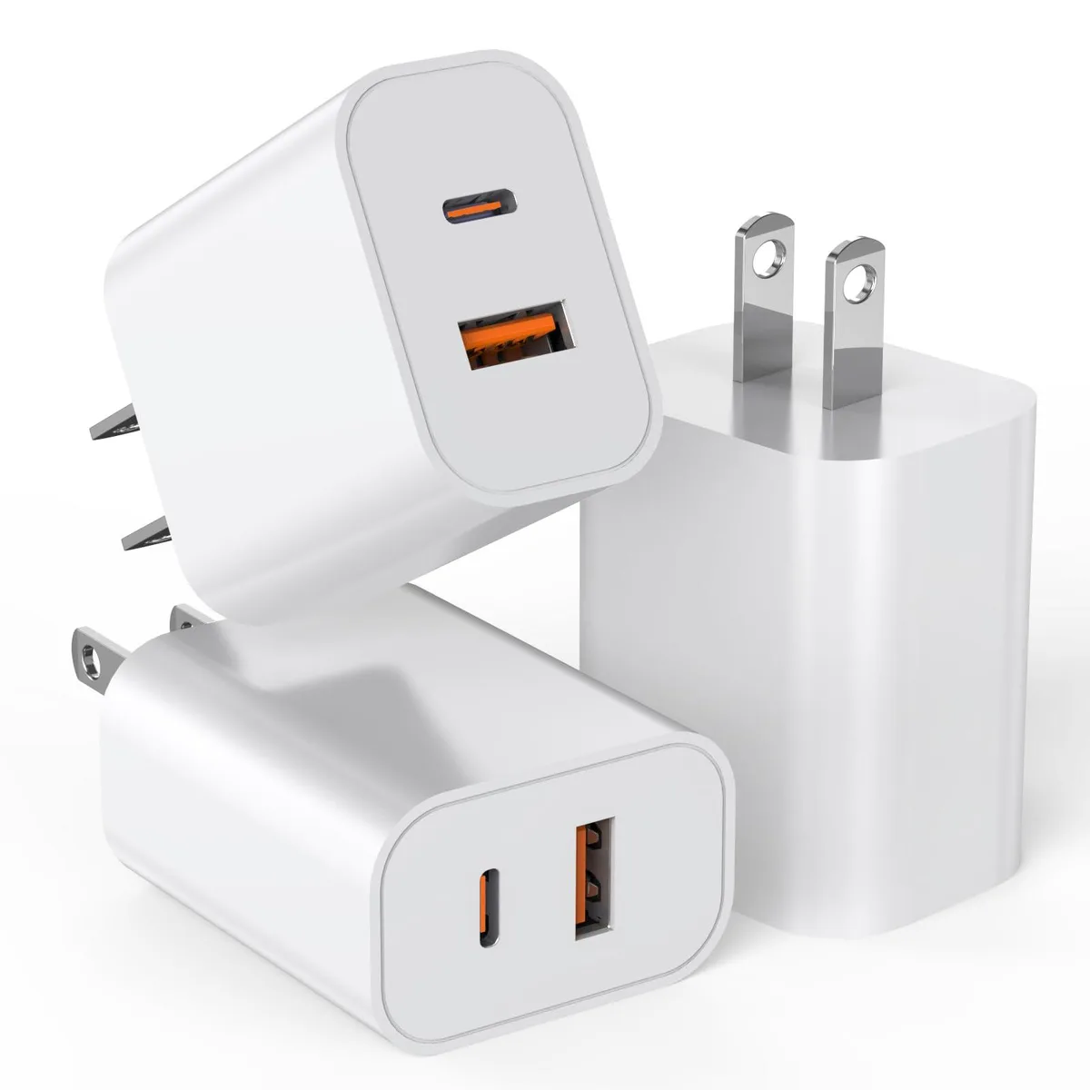  DelTucci TE2107H 20W USB-C charger 3-pack white — product photo