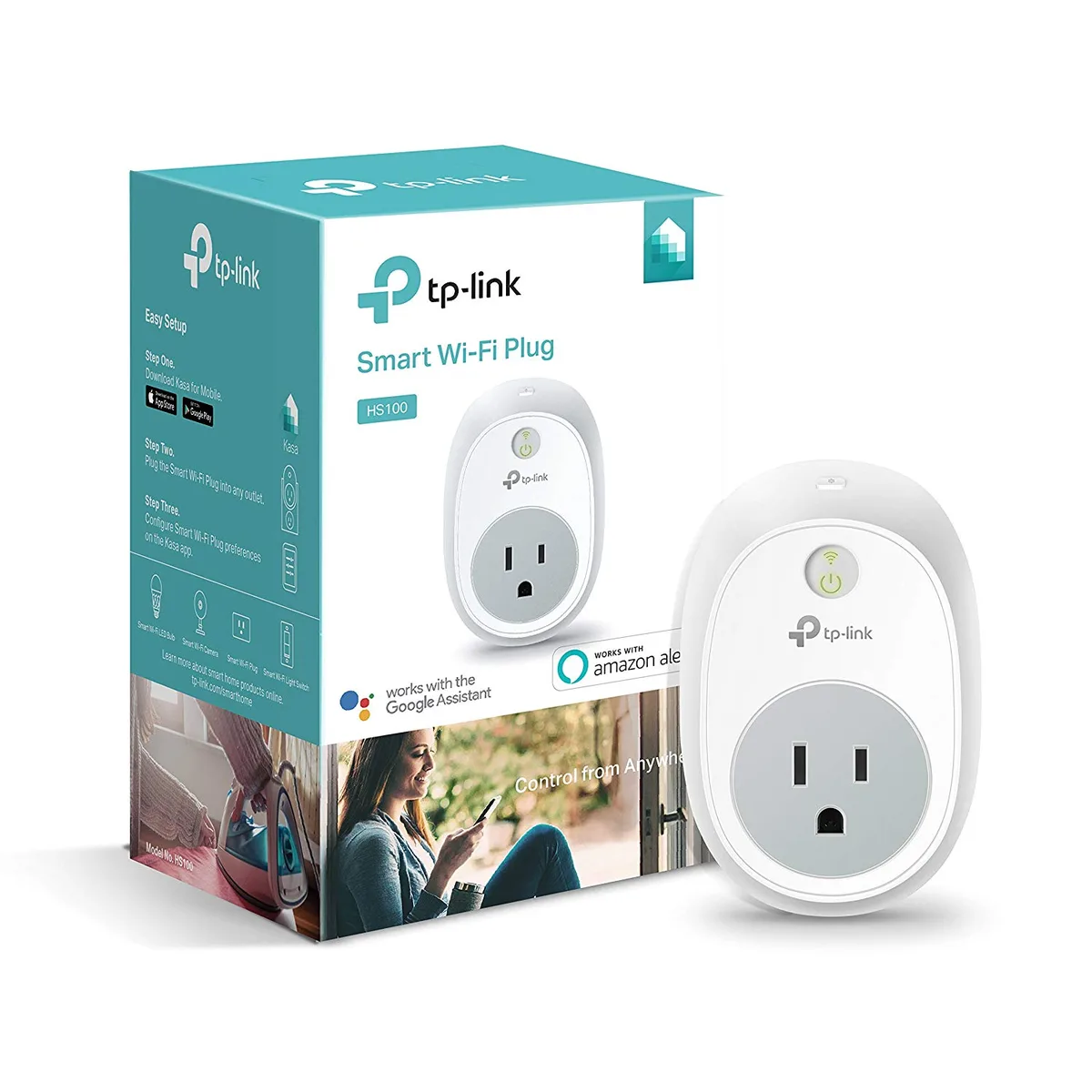 TP-Link TP-Link HS100 Smart Plug, WiFi, White, 15A — product photo