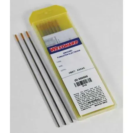 Five gold tungsten electrodes in a pack