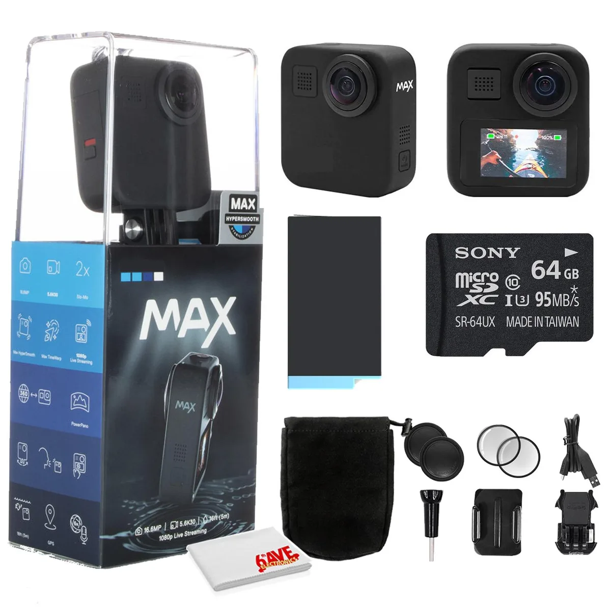 GoPro GoPro MAX 360 Camera Kit with 64GB Card and Cleaning Set — product photo