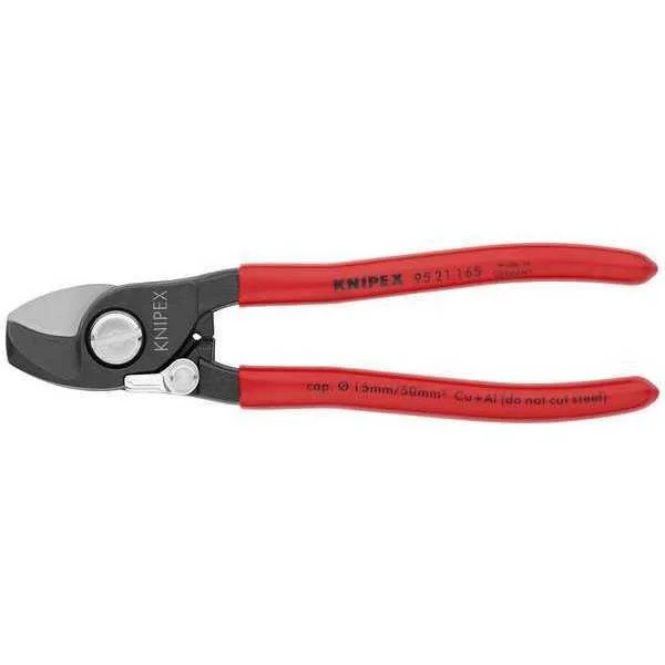 Knipex cable shear, forged steel, grey finish, red handles, 165 mm
