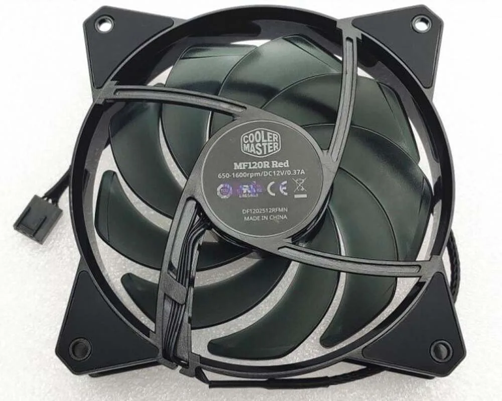 Zyvpee Zyvpee MF120R DF1202512RFMN 120mm case fan red LED 4-pin — product photo