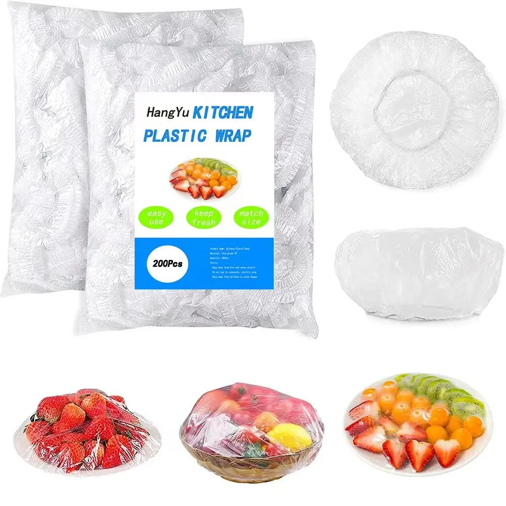 Clear elastic food covers on a roll, 200 pieces