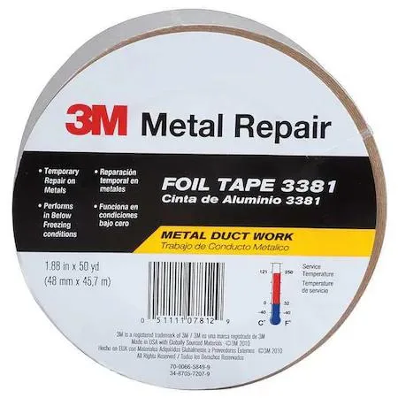 3M 3M 3381 Foil Tape 2 13/16 in x 49 yd Silver — product photo
