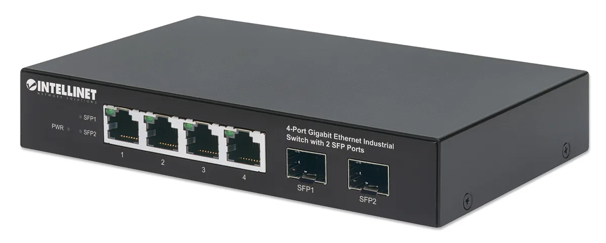 Intellinet Network Solutions Intellinet Industrial 4-Port Gigabit Ethernet Switch with 2 SFP Ports — product photo