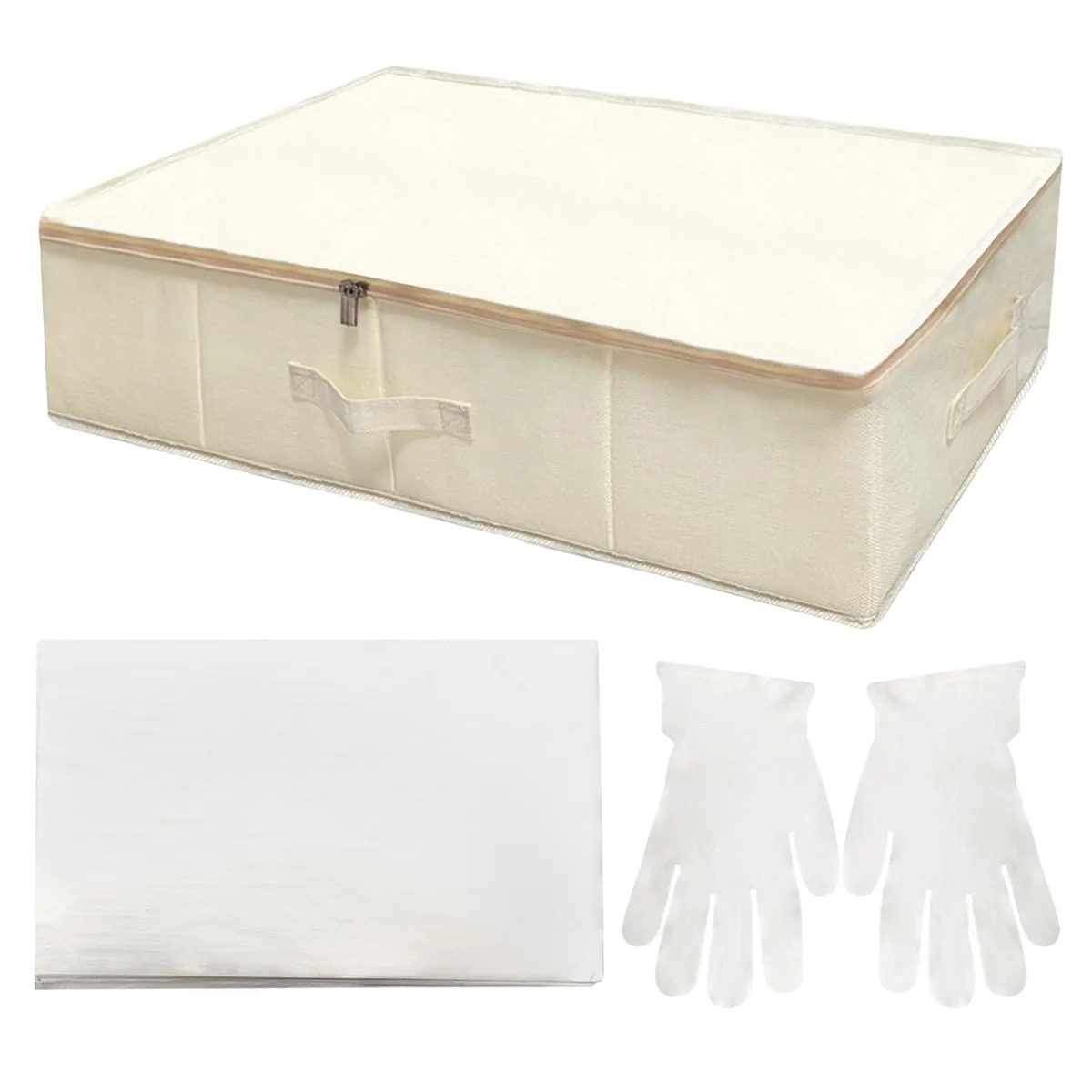  Samsill Wedding Dress Storage Box Kit 27.5in x 14.9in x 6.6in with 40 Acid-Free Sheets &amp; Gloves — product photo
