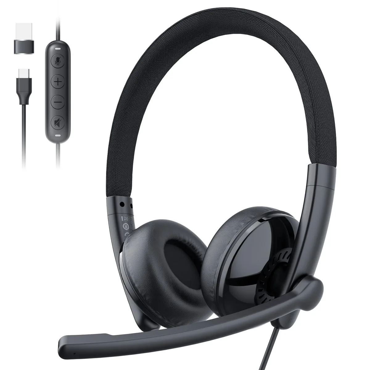  EMEET GeniusCall HS50 Wired On-Ear Headset USB-A/USB-C — product photo