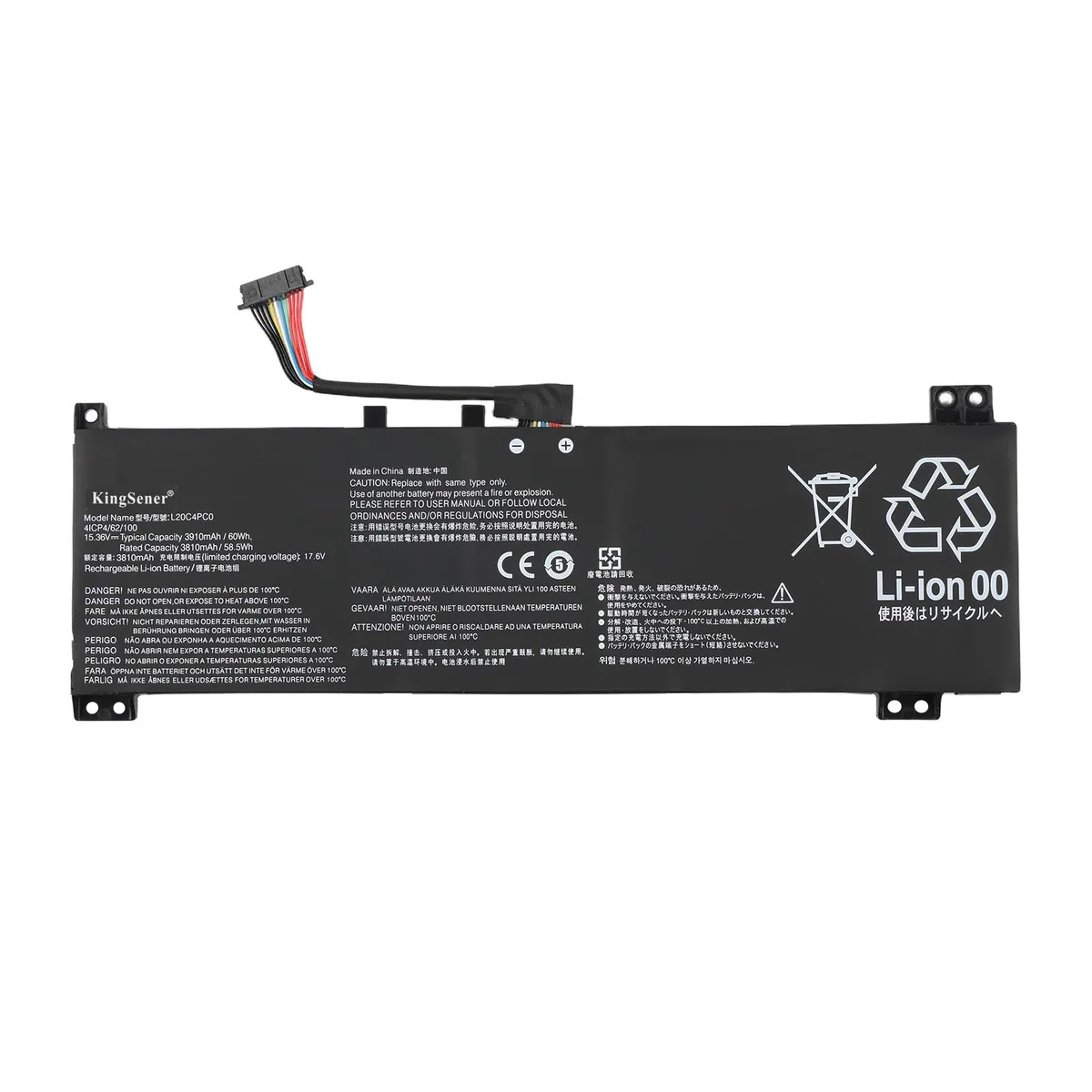 KingSener KingSener L20C4PC0 laptop battery 15.36V 3910mAh 60WH — product photo