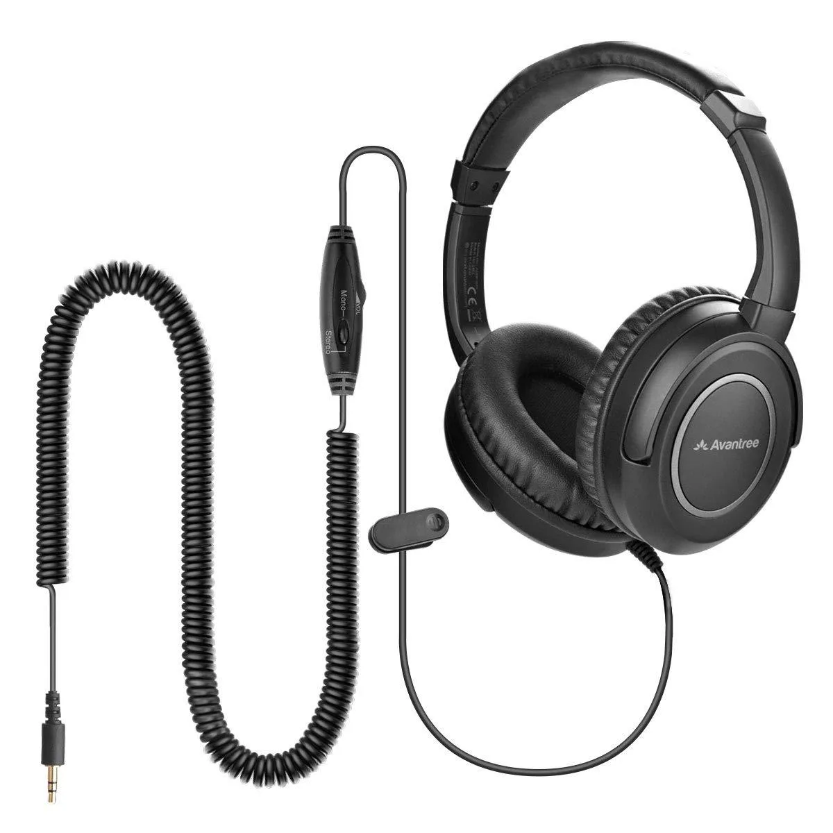 TUKO TUKO HF039 40mm 16.4ft coiled headphone — product photo