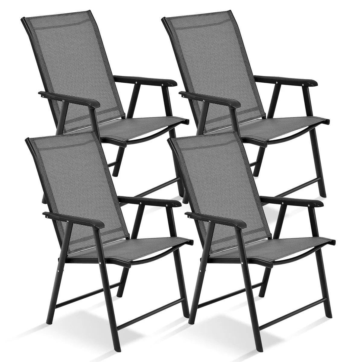 SlickBlue SlickBlue 4-Pack Patio Folding Chairs Grey — product photo