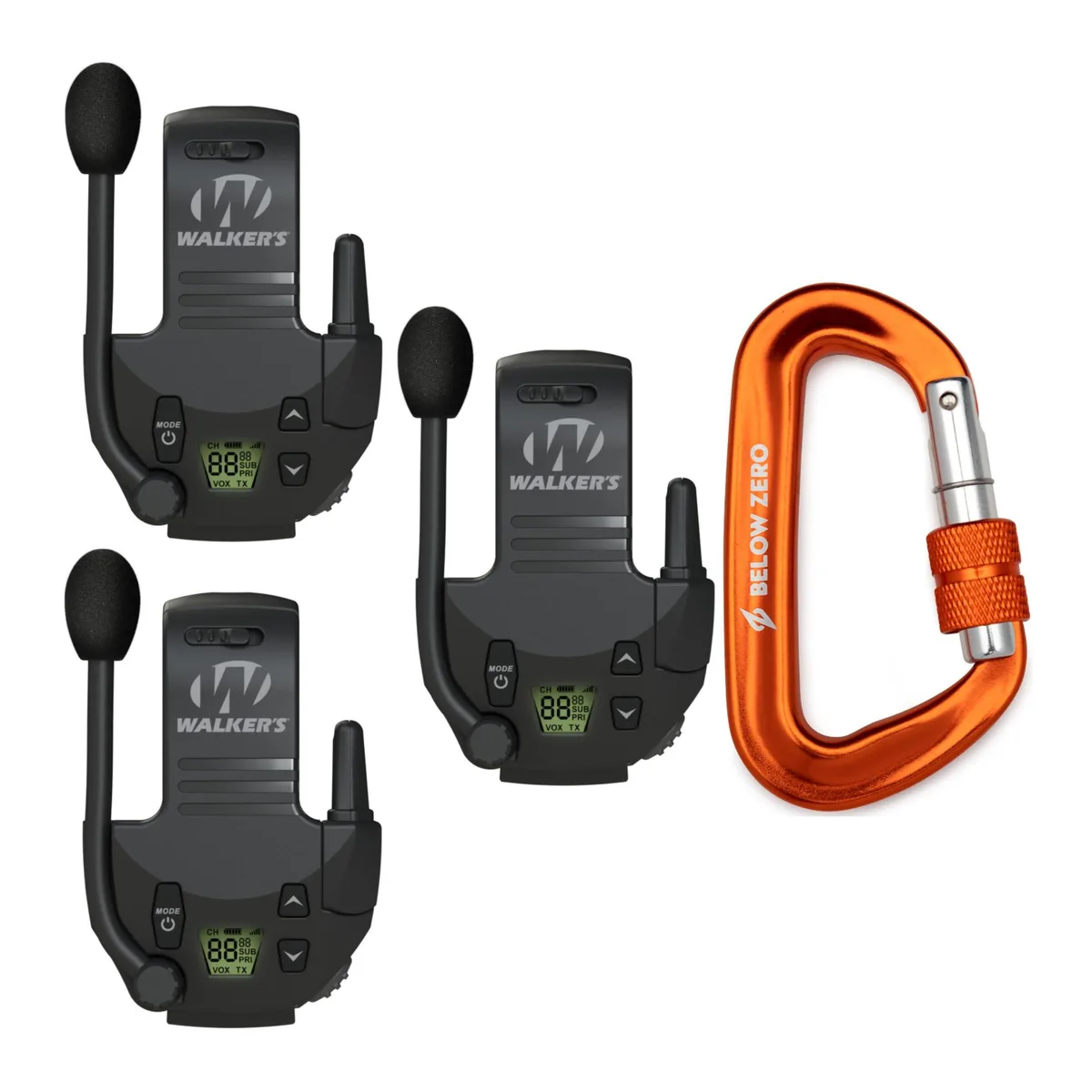 Walkers Walkers Razor Walkie Talkie Attachment 3-Pack with Carabiner sports protective gear — product photo