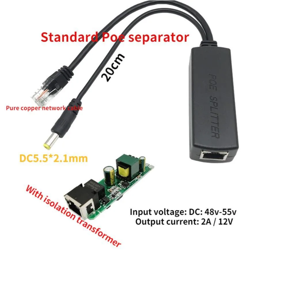 Ruth's sister Ruth's sister International Power Cord PoE Splitter 48V to 12V 80x27x22mm — product photo