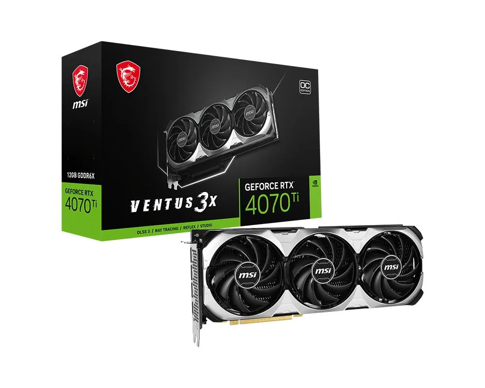 MSI MSI Ventus GeForce RTX 4070 Ti 12GB GDDR6X graphics card — product photo