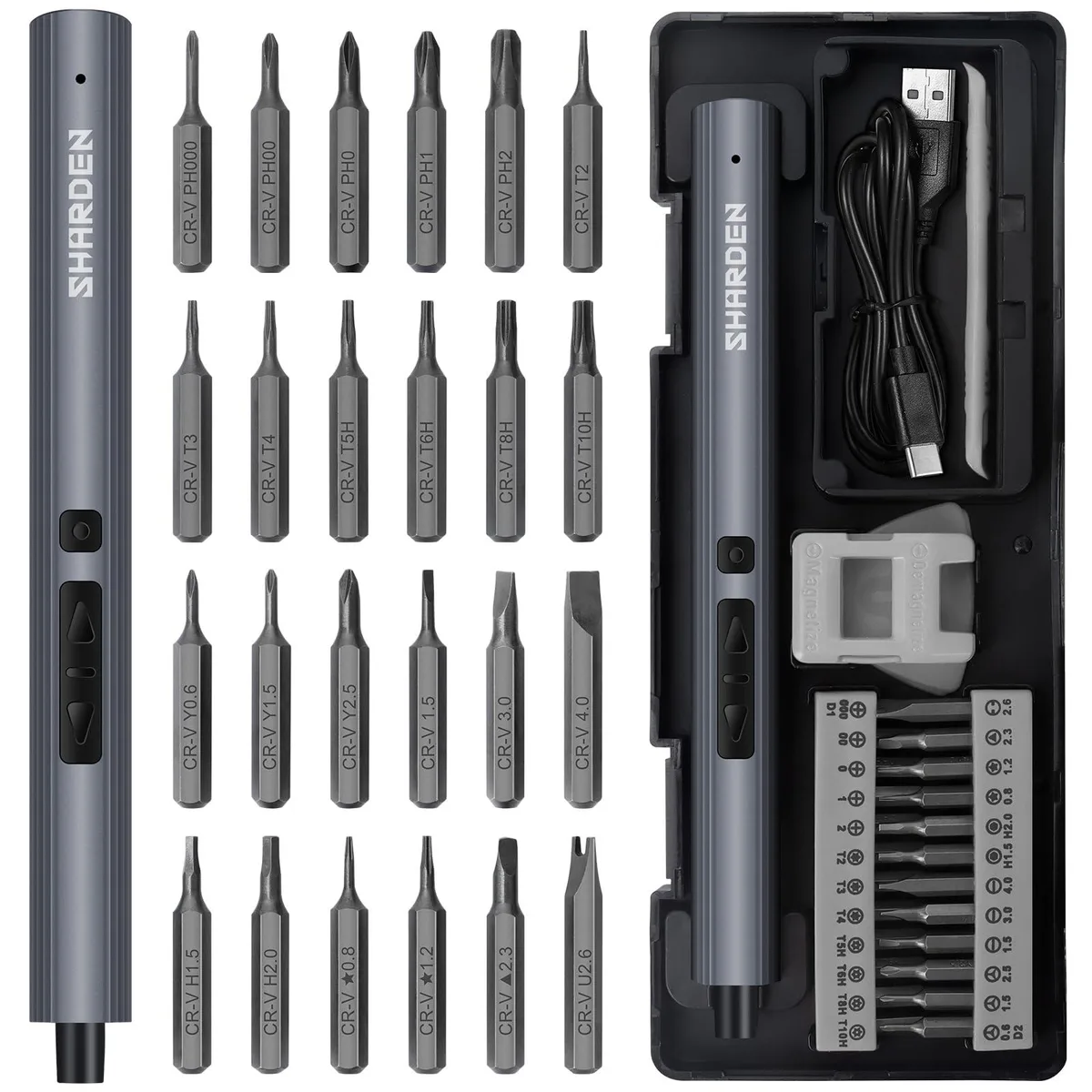 Chrome-finished hand rivet nut setter kit, 12-piece set in plastic case